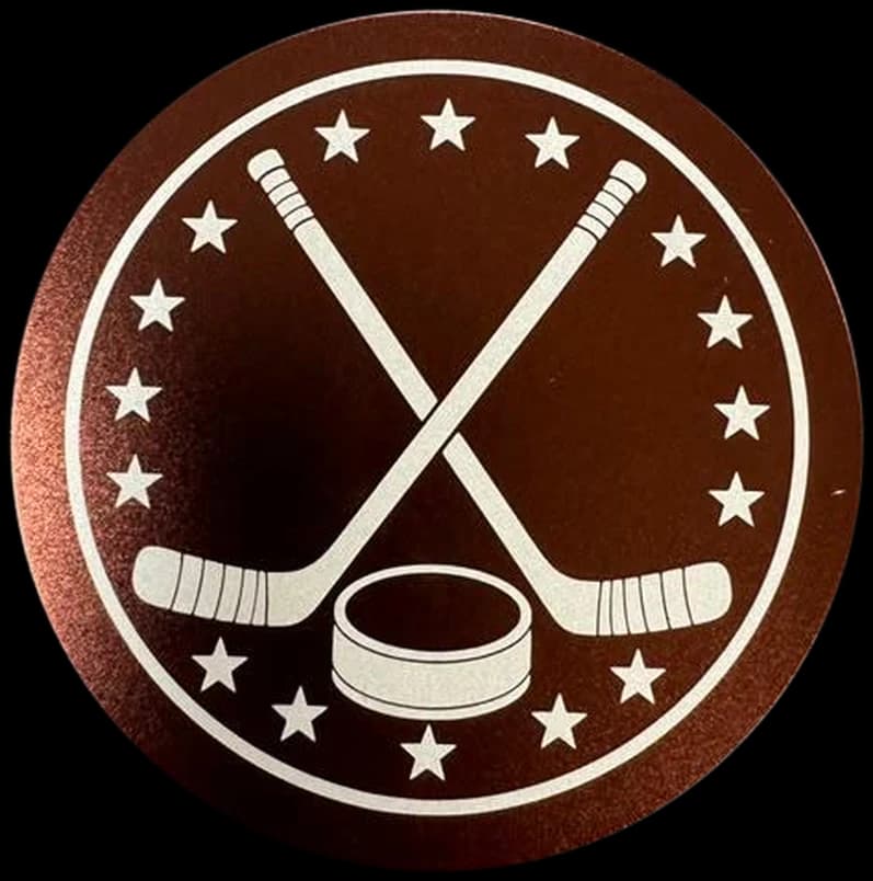 Crossed Sticks lid, laser engraved